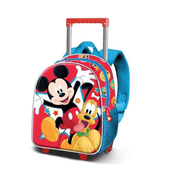 Karactermania Mochila 3D con Ruedas Pequeña Mickey Mouse Star 26x13x34 cm, edad recomendada 3+ años