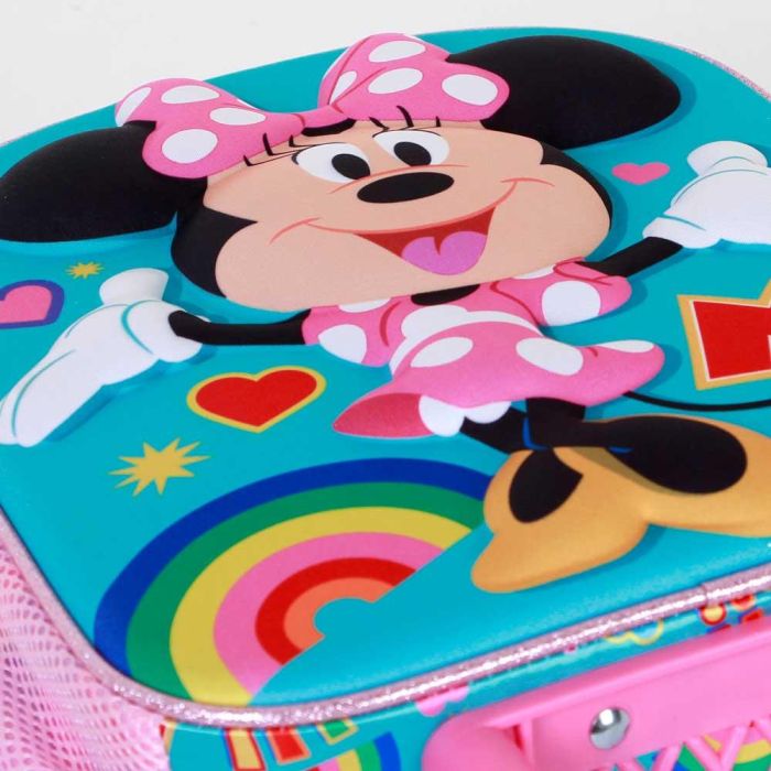 Mochila 3D con Ruedas Pequeña Greet Disney Minnie Mouse Turquesa 4