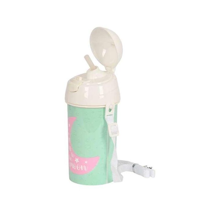 Safta Botella "Moon" 500 ml con Pajita y Apertura Automática Color Negro 4