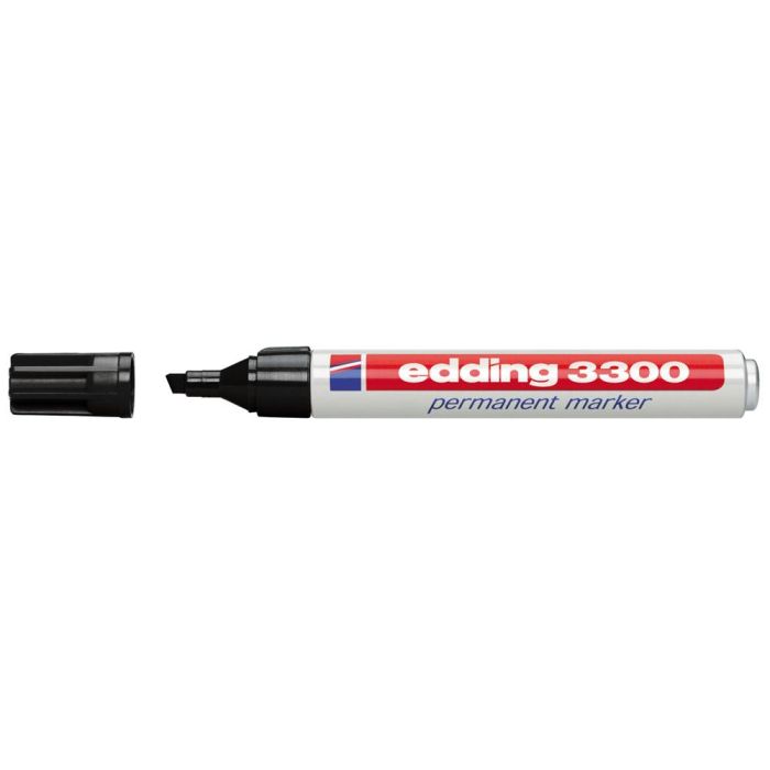 Rotulador Edding Marcador 3300 N.1 Negro Punta Biselada Recargable 10 unidades 1