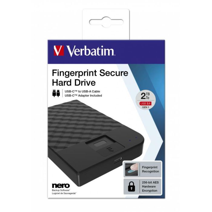 Verbatim Fingerprint Secure Portable Hard Drive 2TB 2 Verbatim Fingerprint Secure Portable Hard Drive 2TB 2