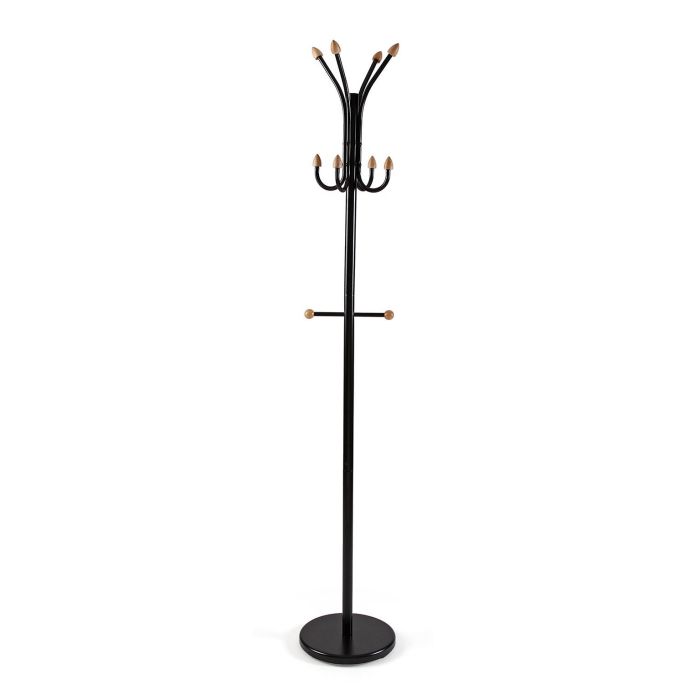 Perchero Negro Con Puntas De Madera Versa 30X180CM Perchero Negro Con Puntas De Madera Versa 30X180CM