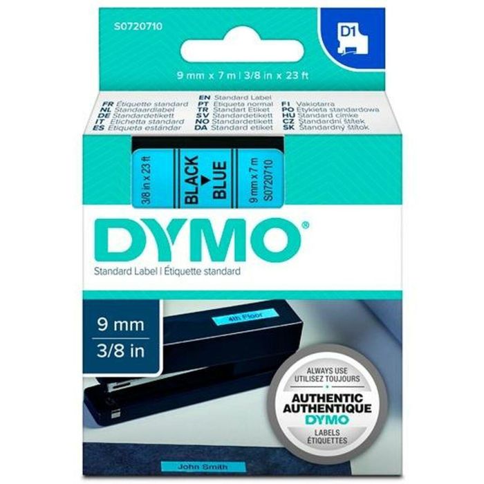 Cinta Laminada para Rotuladoras Dymo D1 40916 9 mm LabelManager™ Negro Azul (5 Unidades) 2