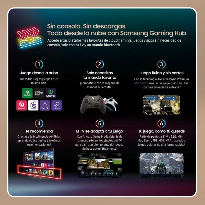 Samsung TQ43Q60D Televisor QLED 43" (109 cm) 4K UHD 3840x2160 Smart TV HDR Quantum Centro de Juegos 3xHDMI Wi-Fi 21