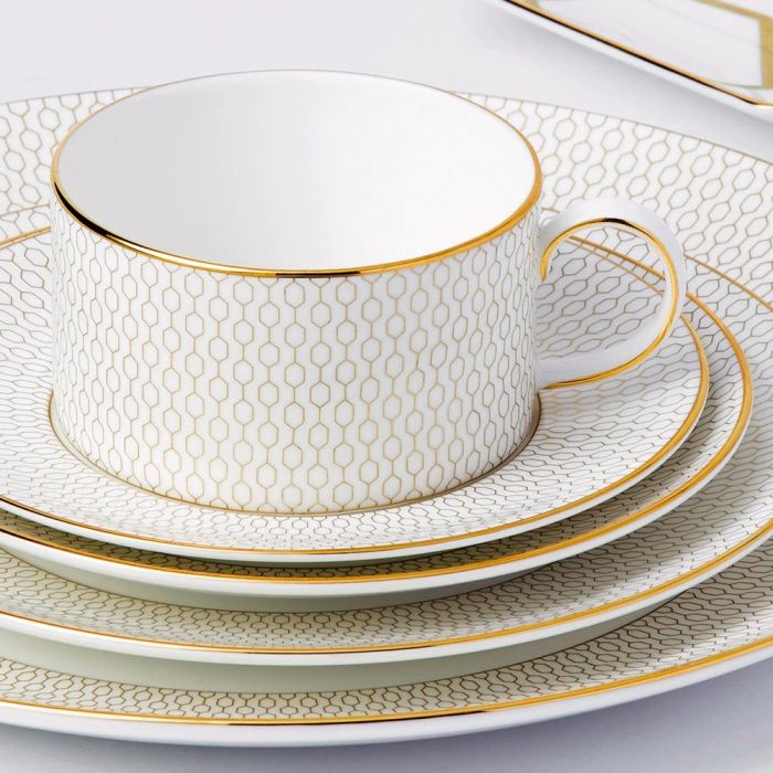Wedgwood Plato Pastas Arris-Gio Gold 17 cm (4 Unidades) Bone China 1 Wedgwood Plato Pastas Arris-Gio Gold 17 cm (4 Unidades) Bone China 1