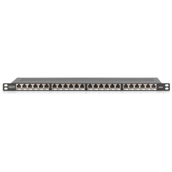 DIGITUS Patchpanel 0,5HE 24-Port Cat6 geschirmt schwarz 2