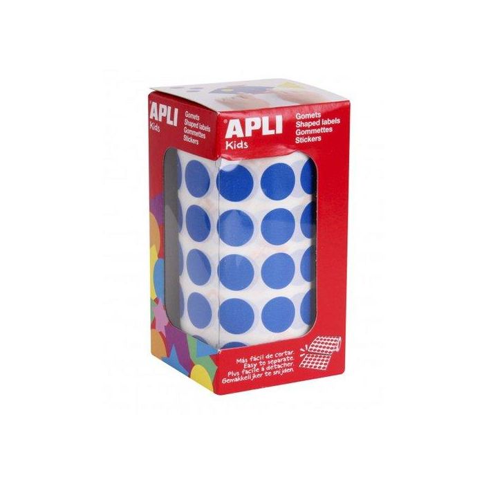Apli Gomets Redondos 15 mm Azul - Rollo 2832 Unidades
