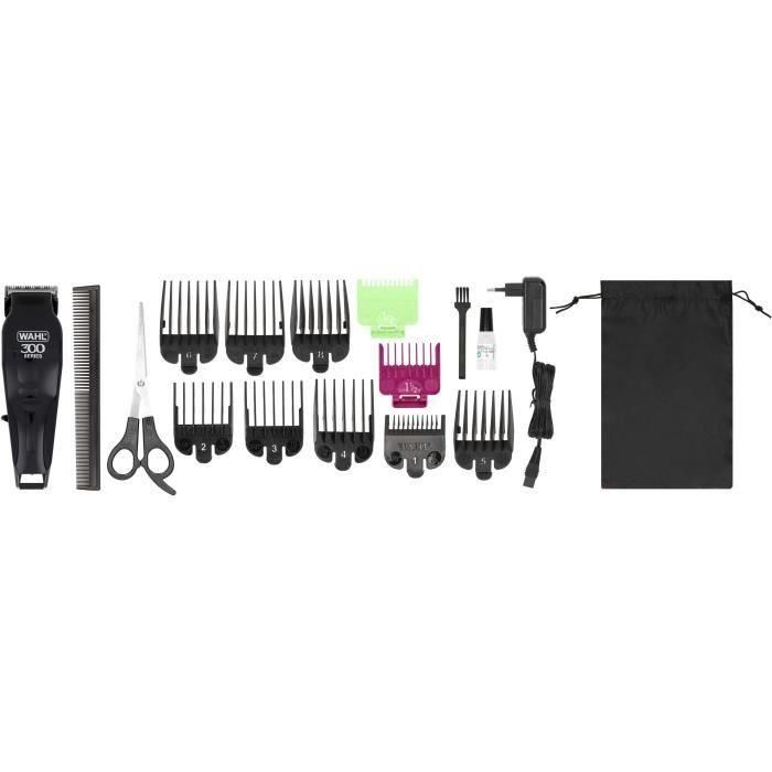 Cortapelos y barba - WAHL - Cortapelos inalámbrico Home Pro 300 - 10 W - 120 min - 11 peines - Negro 1