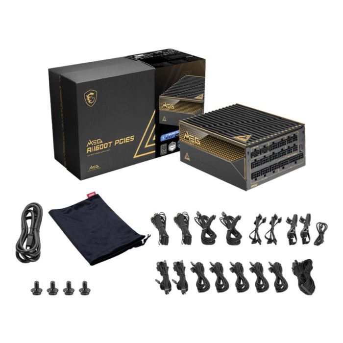 MSI MEG Ai1600T PCIE5 Fuente de Alimentación para PC 1600W ATX 80 PLUS Titanium Totalmente Modular Negra 3 MSI MEG Ai1600T PCIE5 Fuente de Alimentación para PC 1600W ATX 80 PLUS Titanium Totalmente Modular Negra 3