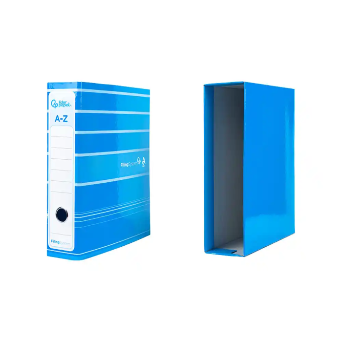 Liderpapel Archivador de Palanca A4 Filing System Forrado Celeste Lomo 80mm con Caja y Compresor Metálico 2 Liderpapel Archivador de Palanca A4 Filing System Forrado Celeste Lomo 80mm con Caja y Compresor Metálico 2