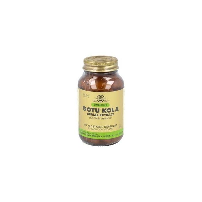 Solgar SPF Gotu Kola Extracto Aéreo 100 Vcaps - Antioxidante para Piel, Mejora Circulación, Apto Veganos, Sin Gluten