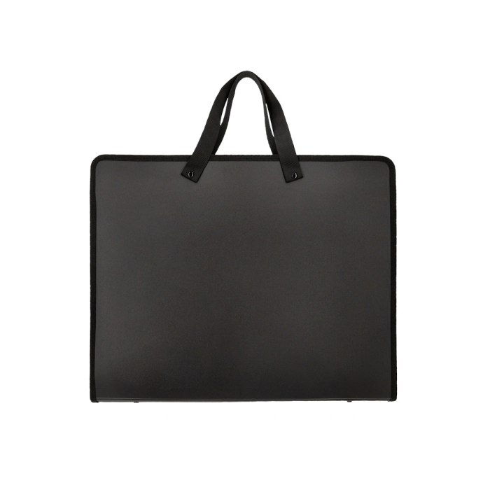 Liderpapel Carpeta Portadocumentos Polipropileno A3 Cierre Cremallera 2 Bolsillos Interiores Asa Negro 1