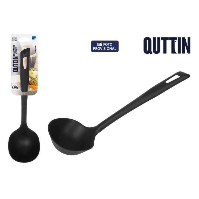 Quttin Cucharón de Nylon Pro 33 x 10 cm - Utensilio de cocina resistente (12 Unidades)