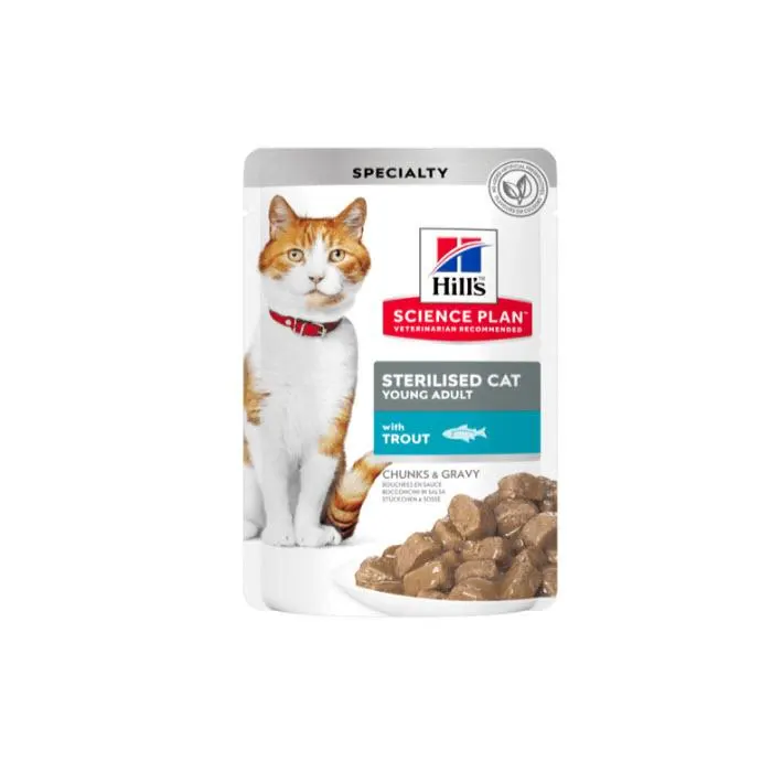 Hill's Feline Sterilised Trucha 12 Bolsitas X 85 gr