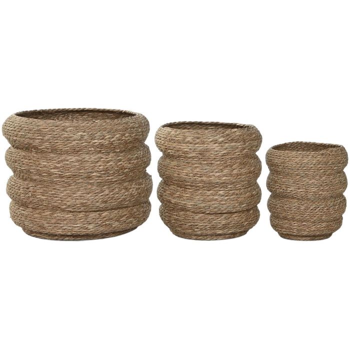 Macetero Urban DKD Home Decor Marron 42 x 39 x 42 cm Set de 3 1