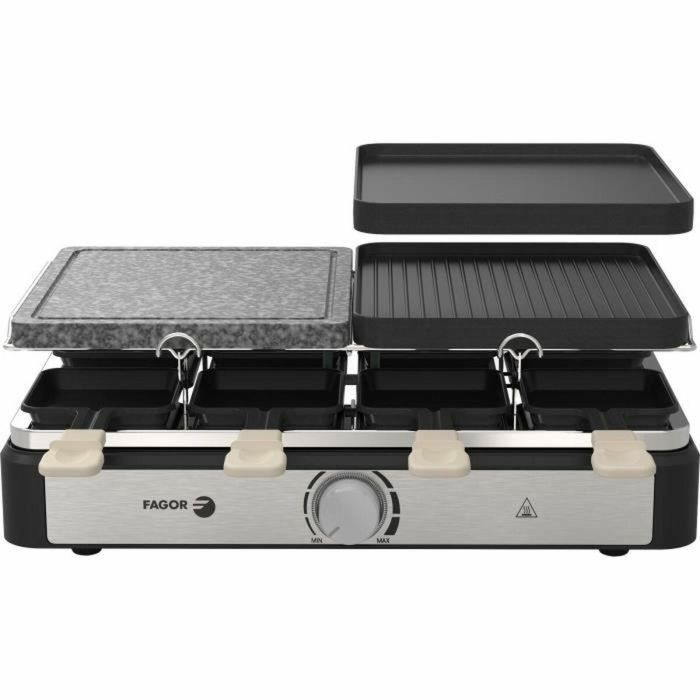 Raclette/Grill - FAGOR - FGRG8 - 8 personas - Piedra para cocinar - 1400W - Termostato regulable 3