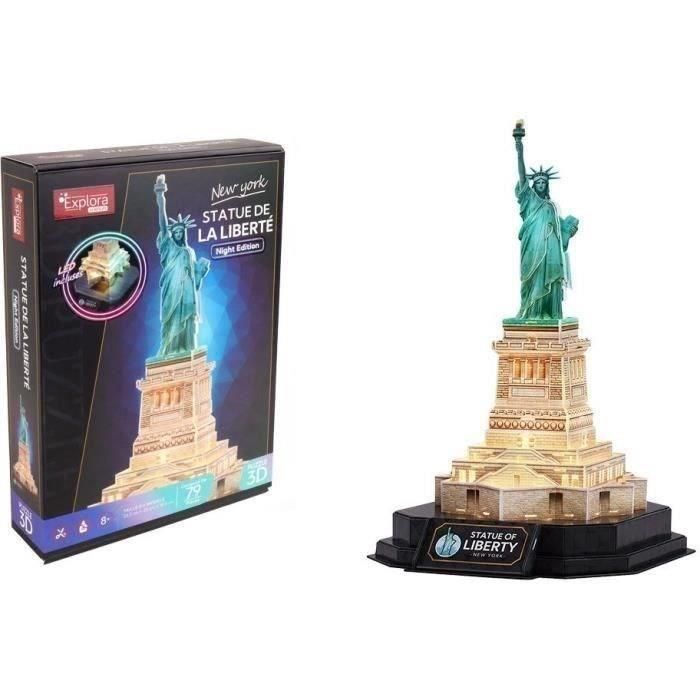 Explora EXP3301045400532 - Rompecabezas 3D iluminado Estatua de la Libertad - Juego de construcción 79 piezas - Edad 8+ años