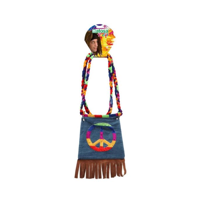 Solapa De Bolso Hippy Multicolor Con Flecos 1