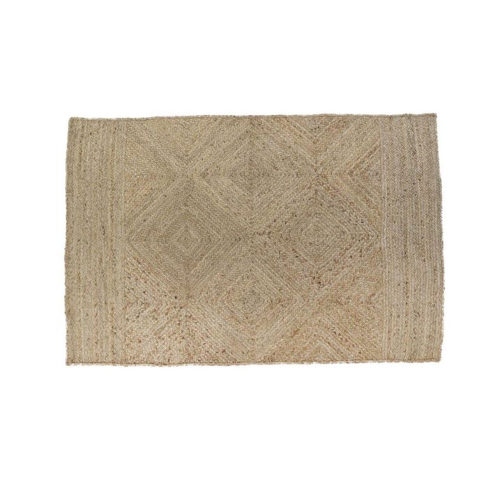 DKD Home Decor Alfombra Urban de Yute y Poliéster Marrón 180x120 cm 2200 gsm