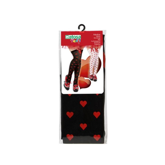 Medias Con Corazones Negros para Disfraces, Fiestas Temáticas y San Valentín 1 Medias Con Corazones Negros para Disfraces, Fiestas Temáticas y San Valentín 1