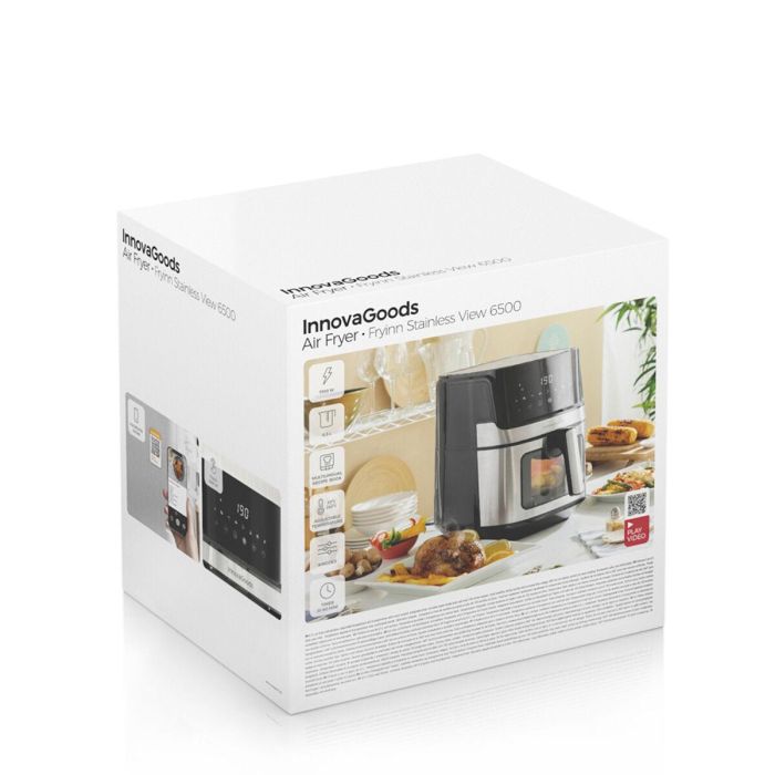 Freidora de Aire InnovaGoods Fryinn View 6500 Negro 1700 W 6,5 L Acero Inoxidable 1 Freidora de Aire InnovaGoods Fryinn View 6500 Negro 1700 W 6,5 L Acero Inoxidable 1