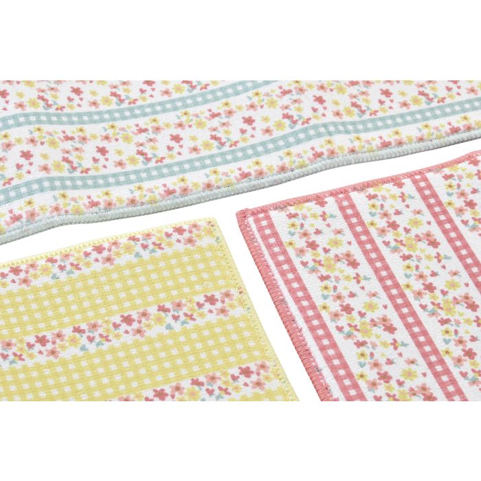 DKD Home Decor Tapete Shabby Vichy Sweet Microfibra Multicolor Surtido 38x50x0.7 cm (12 Unidades) 1