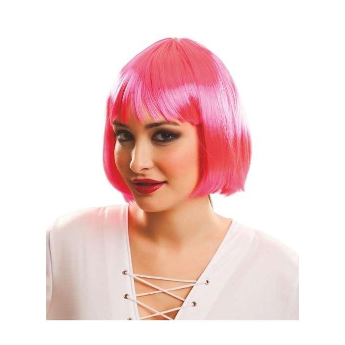 Peluca corta rosa talla única Peluca corta rosa talla única