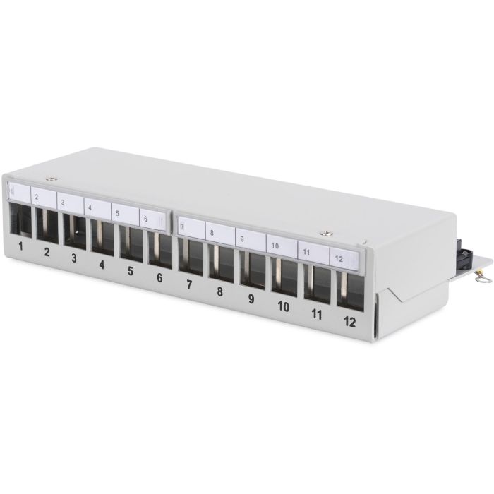 Digitus Patchpanel Modular de Sobremesa 12 Puertos RJ-45 Apantallado, 1U, Color Gris