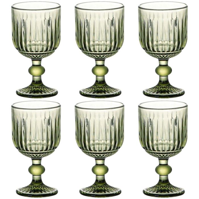 Set de Copas Home ESPRIT Verde Cristal 8 x 8 x 14,5 cm (6 Unidades) 1 Set de Copas Home ESPRIT Verde Cristal 8 x 8 x 14,5 cm (6 Unidades) 1