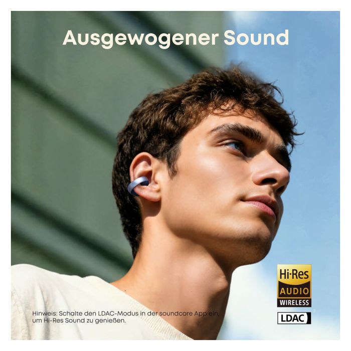 ANKER Soundcore AeroClip blue Open-Ear Clip-Earbuds Hi-Res Sound LDAC NC IP55 KI-gesttzte Telefonate 4