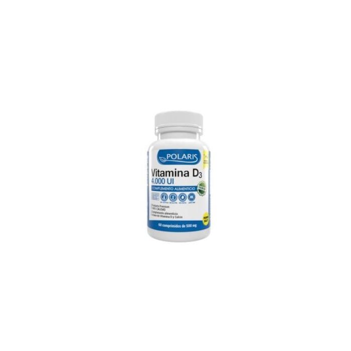 POLARIS Vitamina D3 4000 UI, complemento alimenticio con calcio, 60 comprimidos