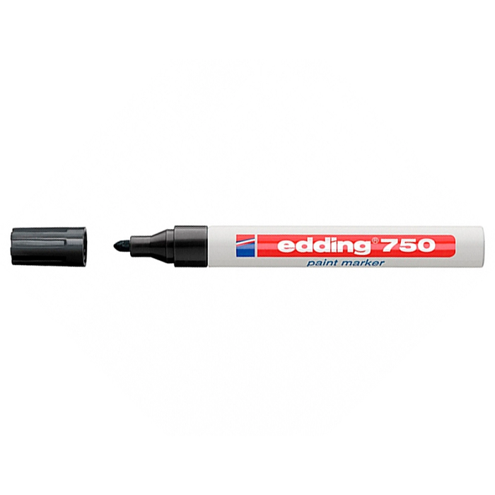 Edding Marcador Permanente 750 Tinta Opaca Brillante Negro (Set de 10) Grosor 2-4 mm Resistente a la Luz y al Desgaste (Set de 10) 1