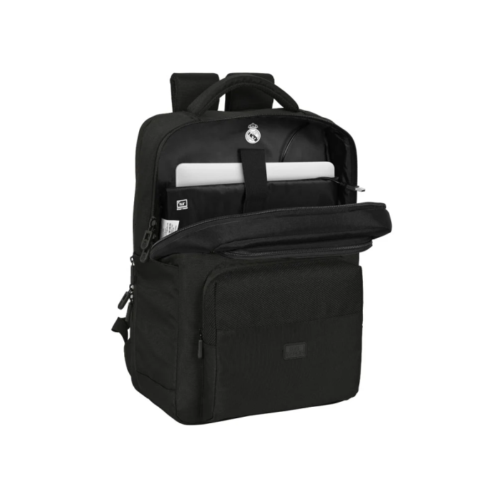 Safta Mochila Real Madrid Premium para portátil de 15,6'' con USB y 2 Bolsillos, Color Negro, 31x44x13cm 4 Safta Mochila Real Madrid Premium para portátil de 15,6'' con USB y 2 Bolsillos, Color Negro, 31x44x13cm 4