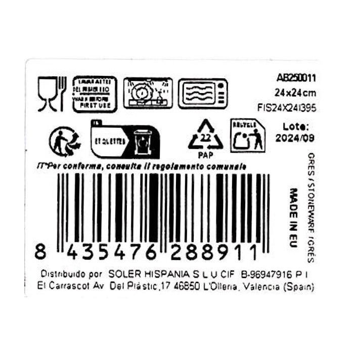 La Mediterranea Plato Llano 24 x 24 cm Albus Elite Brillo (6 Unidades) 3 La Mediterranea Plato Llano 24 x 24 cm Albus Elite Brillo (6 Unidades) 3