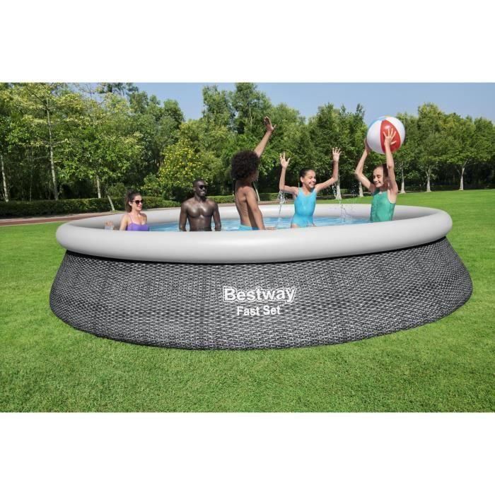 Bestway Piscina Fast Set Redonda autoportante 457x84 cm con bomba y filtro Tipo II. Liner Duraplus ultra resistente, fácil montaje 4 Bestway Piscina Fast Set Redonda autoportante 457x84 cm con bomba y filtro Tipo II. Liner Duraplus ultra resistente, fácil montaje 4