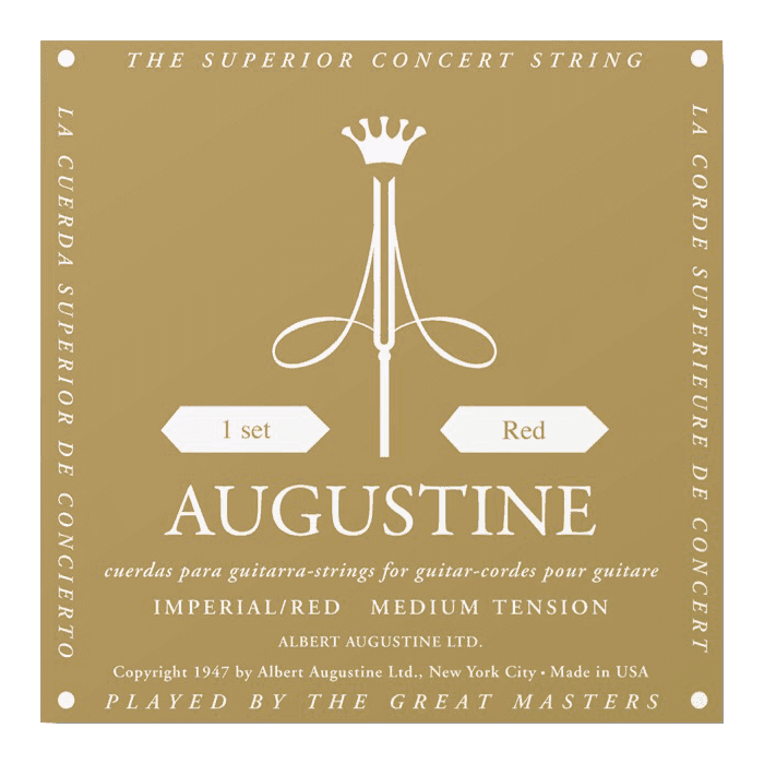 Augustine Cuerdas de Guitarra Clásica Nylon Transparente Entorchado Plata - Tensión Normal