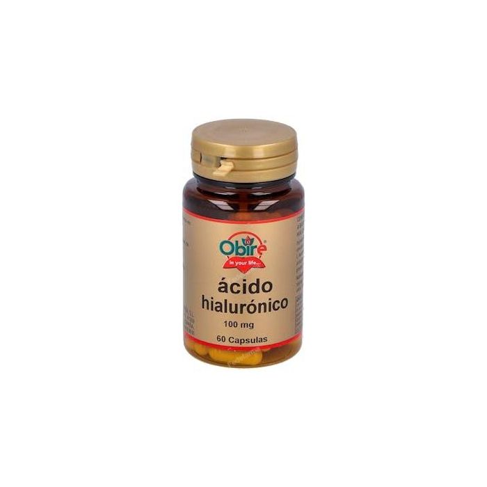 OBIRE Ácido Hialurónico 100mg, 60 Cápsulas. Suplemento alimenticio con Vitamina C para una piel sana y articulaciones.