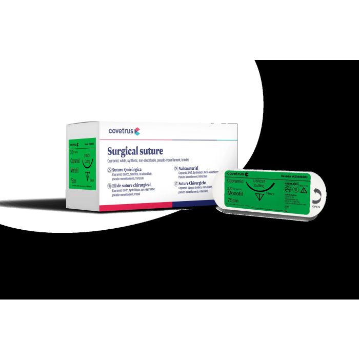 Covetrus Sutura Compramid 3-8Rc24 3-0 75 cm 12 Unidades - No Absorbible para Aplicaciones Quirúrgicas