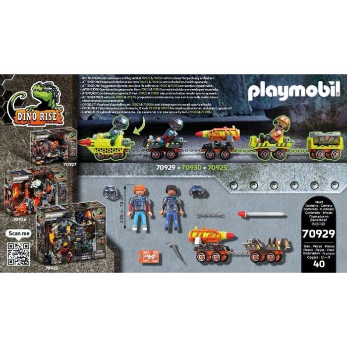 Dino mine carro de cohetes playmobil dino rise 1