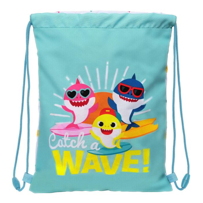 Bolsa Mochila con Cuerdas Baby Shark Surfing Azul Blanco 26 x 34 x 1 cm 0 Bolsa Mochila con Cuerdas Baby Shark Surfing Azul Blanco 26 x 34 x 1 cm 0