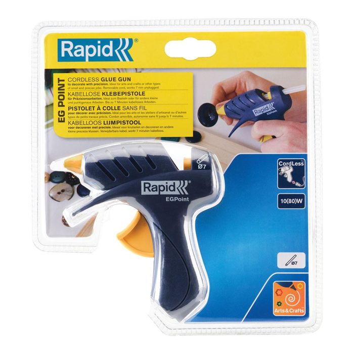 Rapid 5000423 Pistola de cola sin cable para barras Ø7mm, boquilla fina precisión, 80g/h, 7 min autonomía, calienta 5 min 6 Rapid 5000423 Pistola de cola sin cable para barras Ø7mm, boquilla fina precisión, 80g/h, 7 min autonomía, calienta 5 min 6