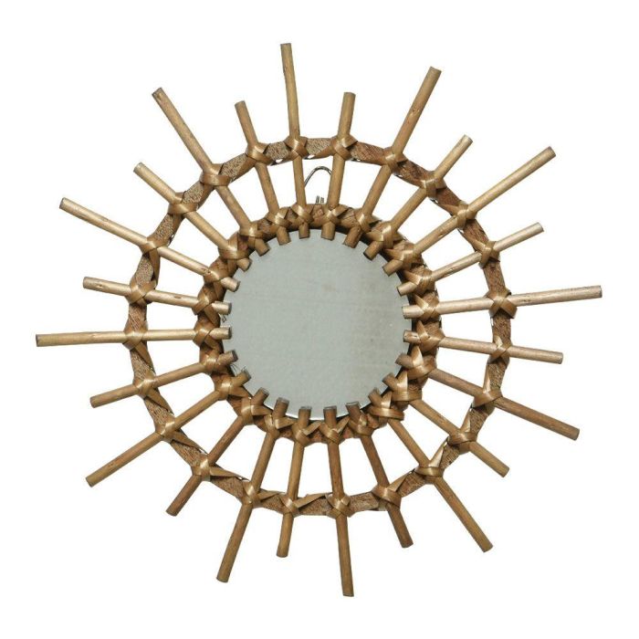 Decoris Espejo de mimbre con forma de sol, ø40 x 2,5 cm