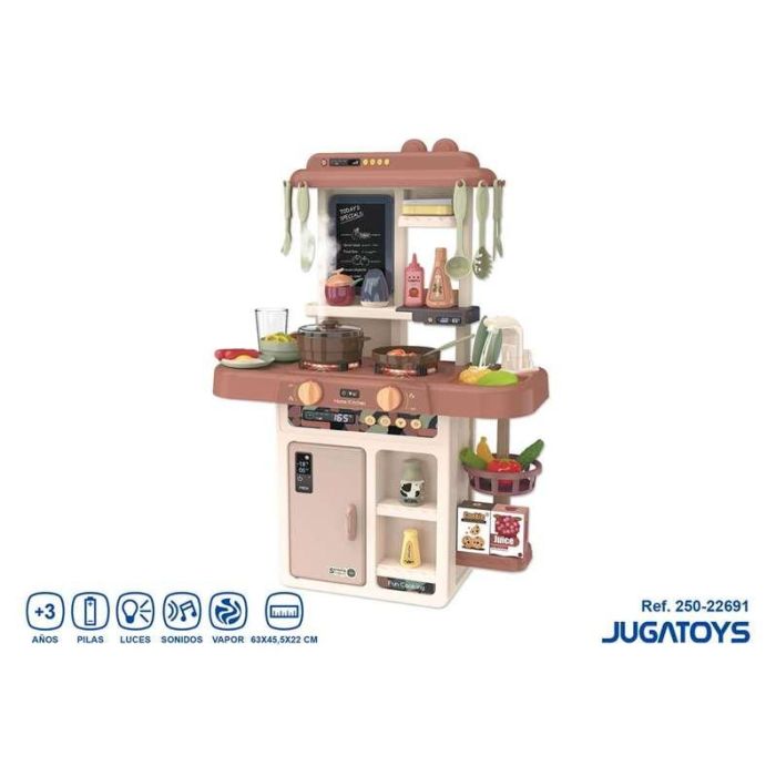 Cocina moderna con 42 accesorios, luces, sonidos y vapor, 63x45'5x22cm 4