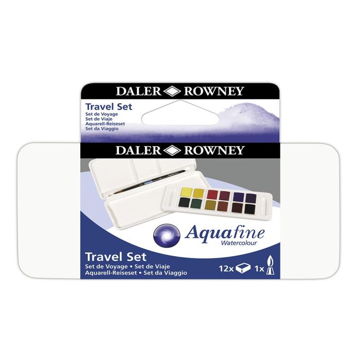 Acuarela Daler Rowney Aquafine Travel Set Con Pincel Caja De 12 Colores Surtidos 1