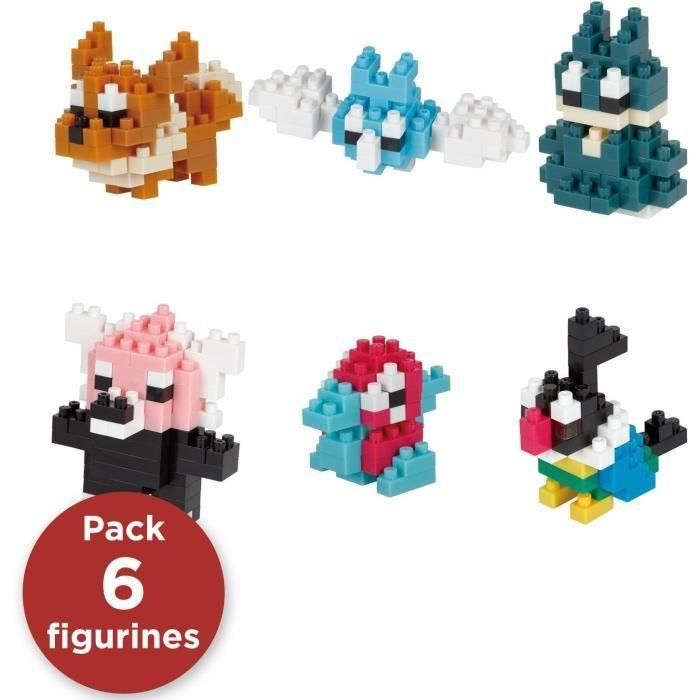 Set de 6 figuras de ladrillo - BANDAI - NANOBLOCK - Pack Pokémon de tipo normal 4 Set de 6 figuras de ladrillo - BANDAI - NANOBLOCK - Pack Pokémon de tipo normal 4