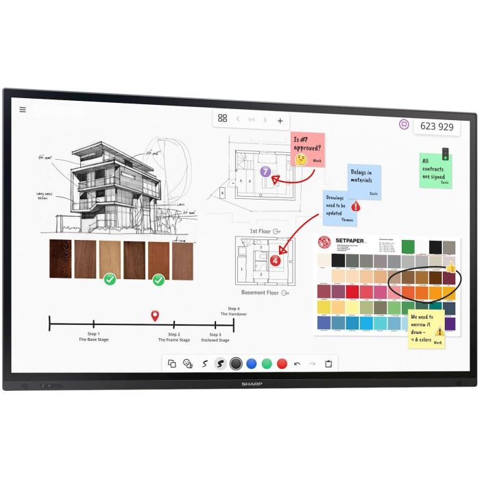 SHARP NEC PN-LA752 Pizarra Interactiva de 75 Pulgadas UHD 500 10 SHARP NEC PN-LA752 Pizarra Interactiva de 75 Pulgadas UHD 500 10