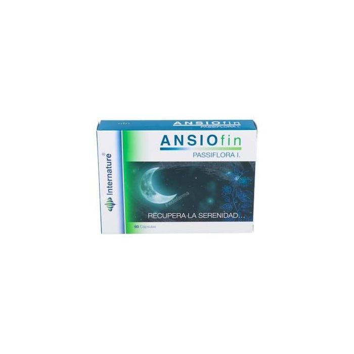 INTERNATURE Ansiofin 60 Cápsulas Magnesio y Pasiflora para el sistema nervioso y efecto relajante