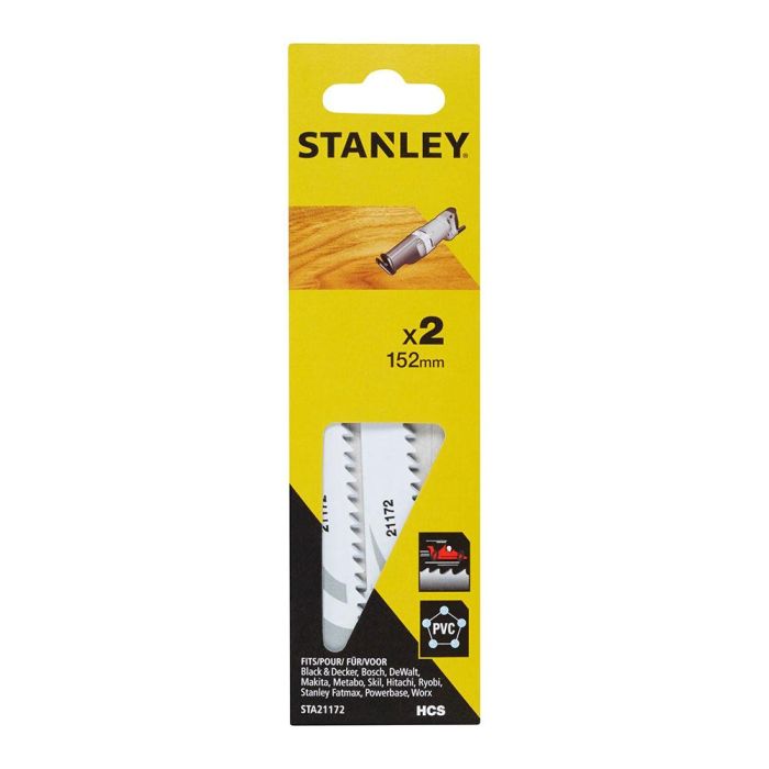 Stanley Sta21172-xj Hojas de sierra sable 15,2 cm HCS para corte fino y recto en madera y plástico, pack 2 unidades 0 Stanley Sta21172-xj Hojas de sierra sable 15,2 cm HCS para corte fino y recto en madera y plástico, pack 2 unidades 0