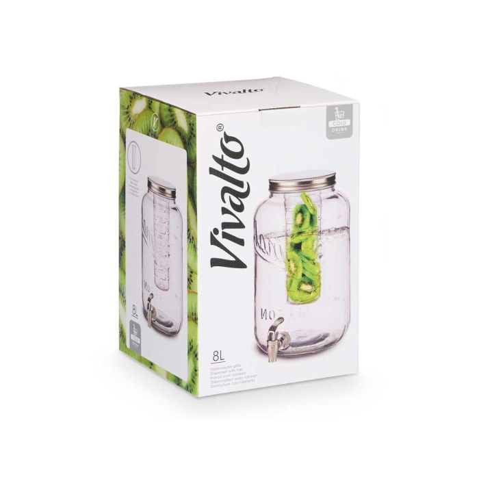 Jarra Con Enfriador 8000Ml Plata Vivalto 21X32CM (6 Unidades) 2 Jarra Con Enfriador 8000Ml Plata Vivalto 21X32CM (6 Unidades) 2