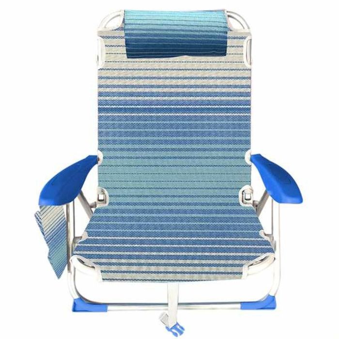 Silla ple alu 4 pos 51x45x76cm c/cojin +bolsillo+asa-textile Silla ple alu 4 pos 51x45x76cm c/cojin +bolsillo+asa-textile